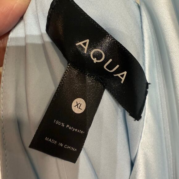 Aqua Light Blue Shoulder Asymmetric Midi Dress Sz XL NWT - Picture 5 of 12